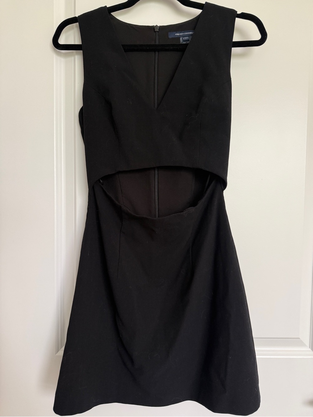 French Connection Black Cutout V-Neck Mini Dress - Picture 2 of 3
